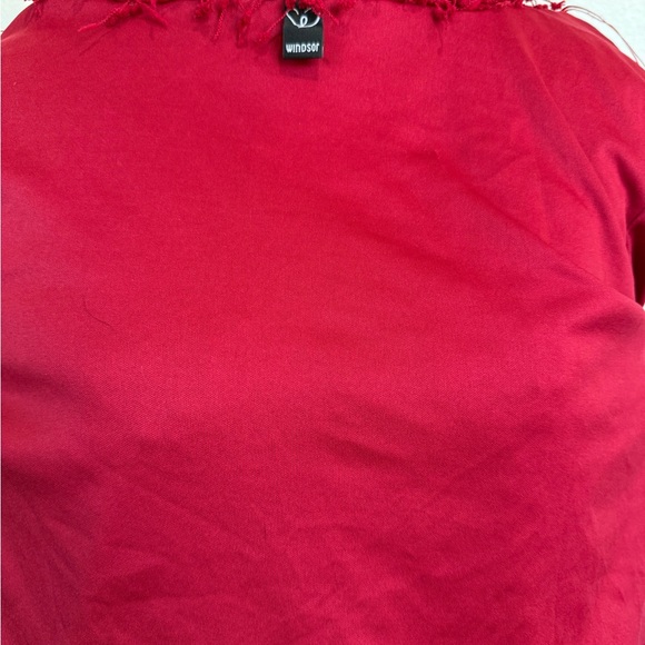 Windsor Red Shaggy Faux Fur Cropped Jacket Size S | Statement Party Y2K Glam - Picture 7 of 7